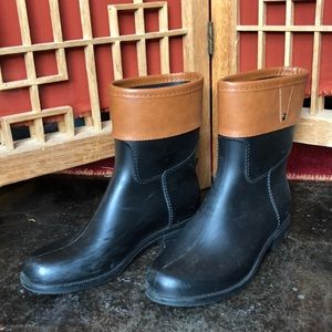 Waterproof Rain Boots Henry Ferrera Black Brown size 8 EUC